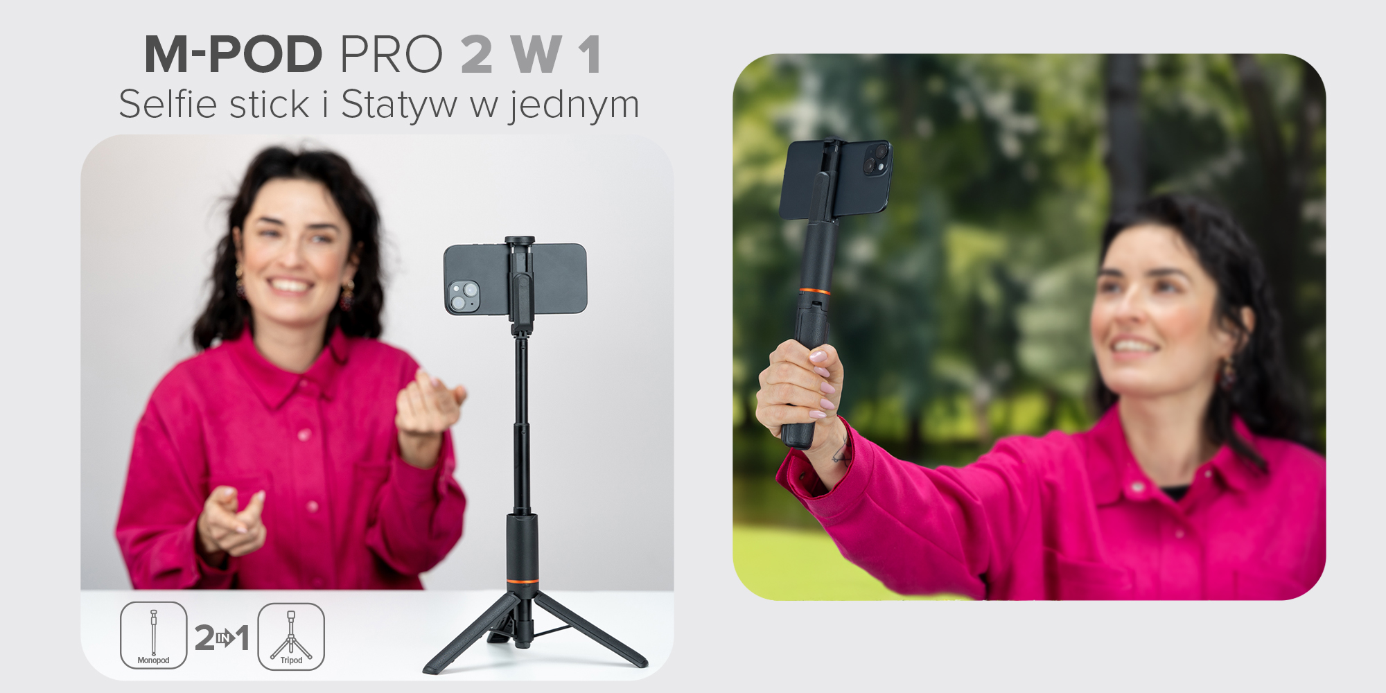 Statyw Newell z funkcją monopodu i pilotem M-Pod Pro